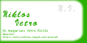 miklos vetro business card
