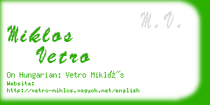 miklos vetro business card